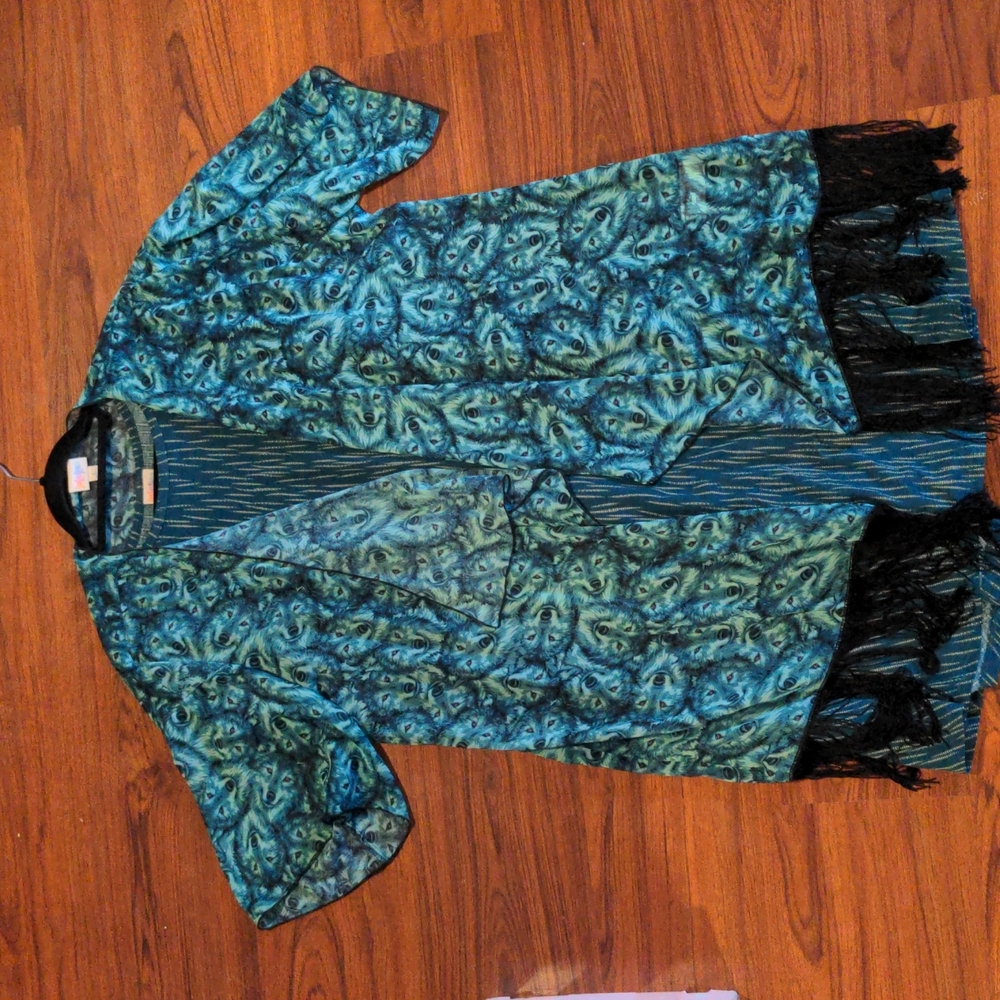 ⭐ LuLaRoe Wolf Outfit - S Carly Dress w/ L Monroe
